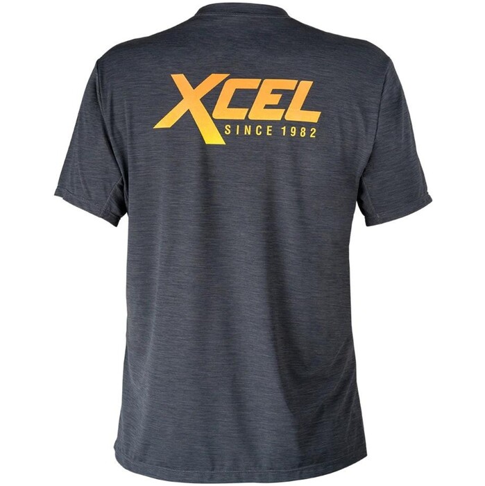 2024 Xcel Mnner Heathered VentX Retro Solid Short Sleeve UV Tee MLM625G2 - Black